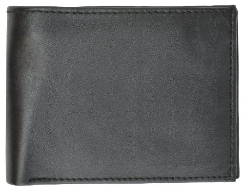 RFID Blocking Men's Leather Slim Bifold Wallet (Black)2