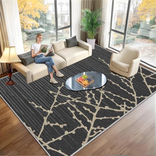 Tapis extra grand salon lavable machine avec envers antidérapant moderne - 2