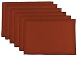 DII 100% Cotton, Ribbed 13x 19 Everyday Basic Placemat Set of 6, Spice