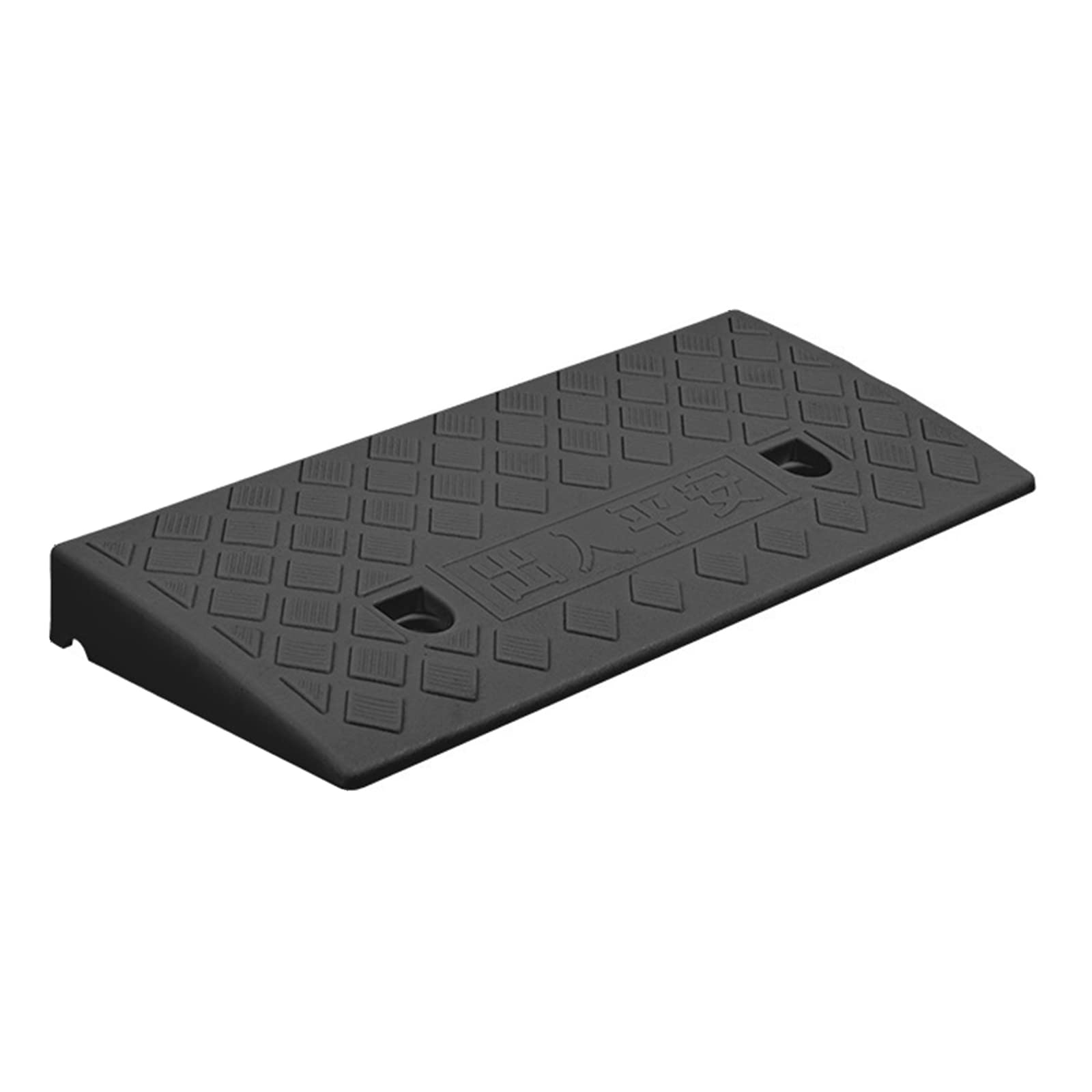Plastikowa rampa progowa - antypoślizgowa rampa dla wózków inwalidzkich Przenośna rampa mobilna do drzwi samochodowych i łazienek (19,29 * 8,66 * 1,57 cala), czarna (czarna)