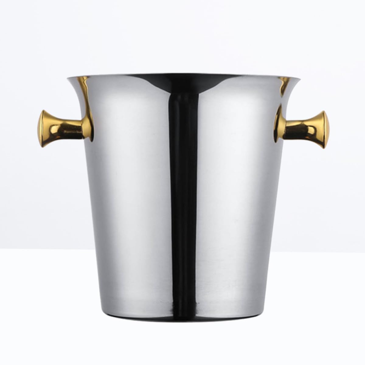 Seau à Glace Rond en Acier Inoxydable 2l Portable pour Bar