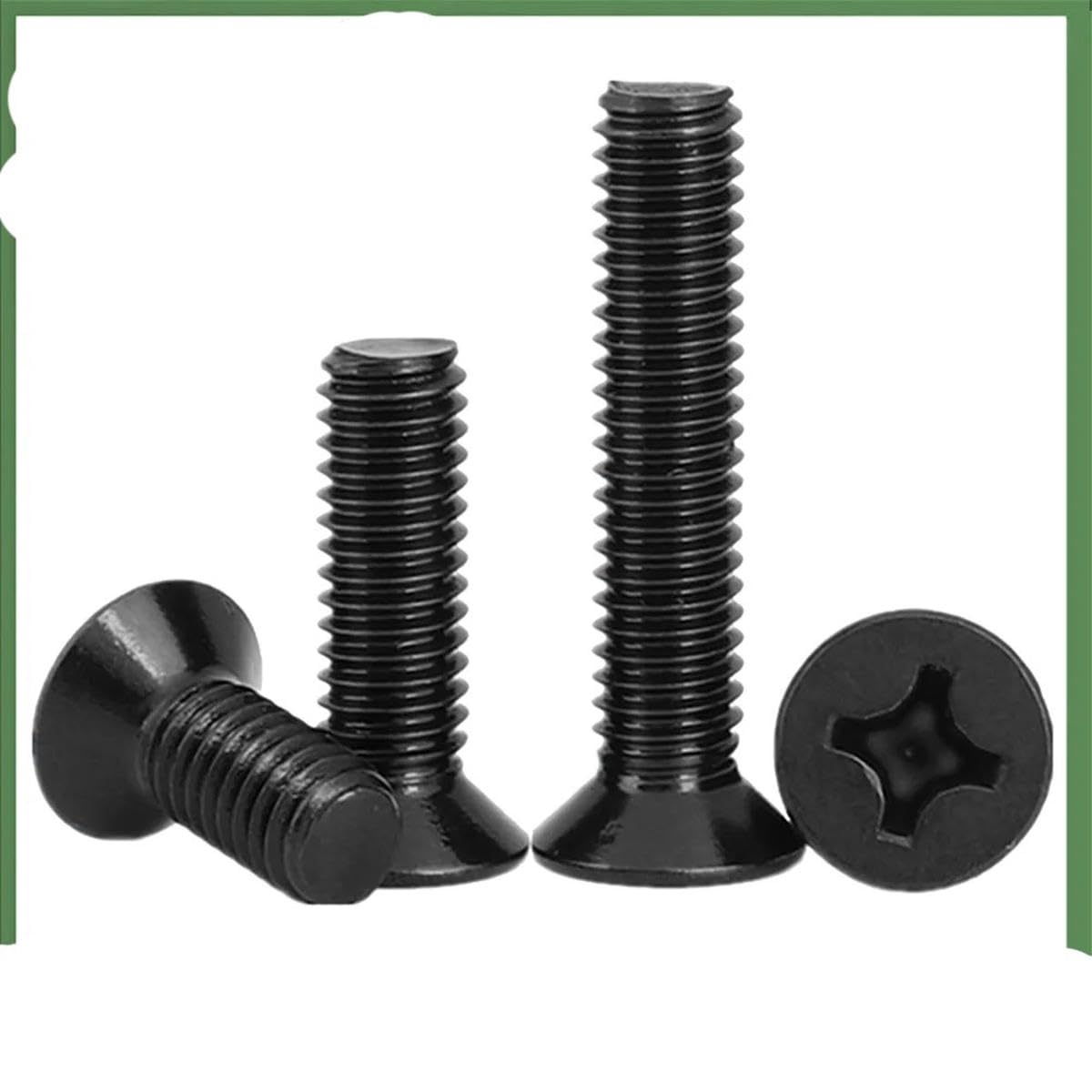 50 Stück 304 Edelstahl M1,6 M2 M2,5 M3 M4 M5 M6 M8 Schwarze Kreuzschlitzschraube mit flachem Senkkopf GB819 verlängert-M2 (50 Stück)-25 mm