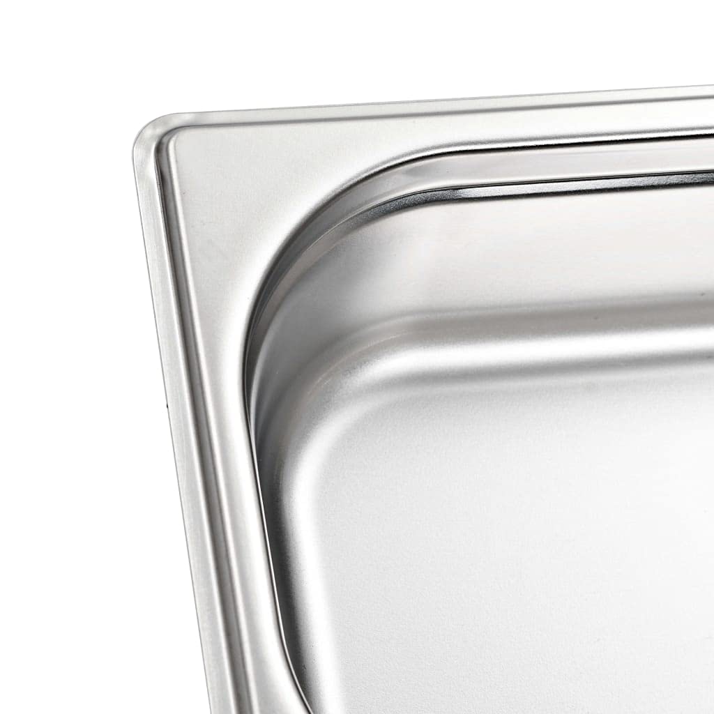 Depósito Gastronorm GN 1/4 de acero inoxidable 265 x 162 x 65 mm 1,8 litros de volumen 8 unidades recipientes apilables para calentador de alimentos Bain-Marie Chafing-Dish Buffet Catering