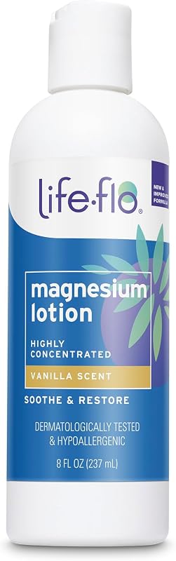 LIFE-FLO Loção corporal com cloreto de magnésio e fragrância de baunilha, 227 g