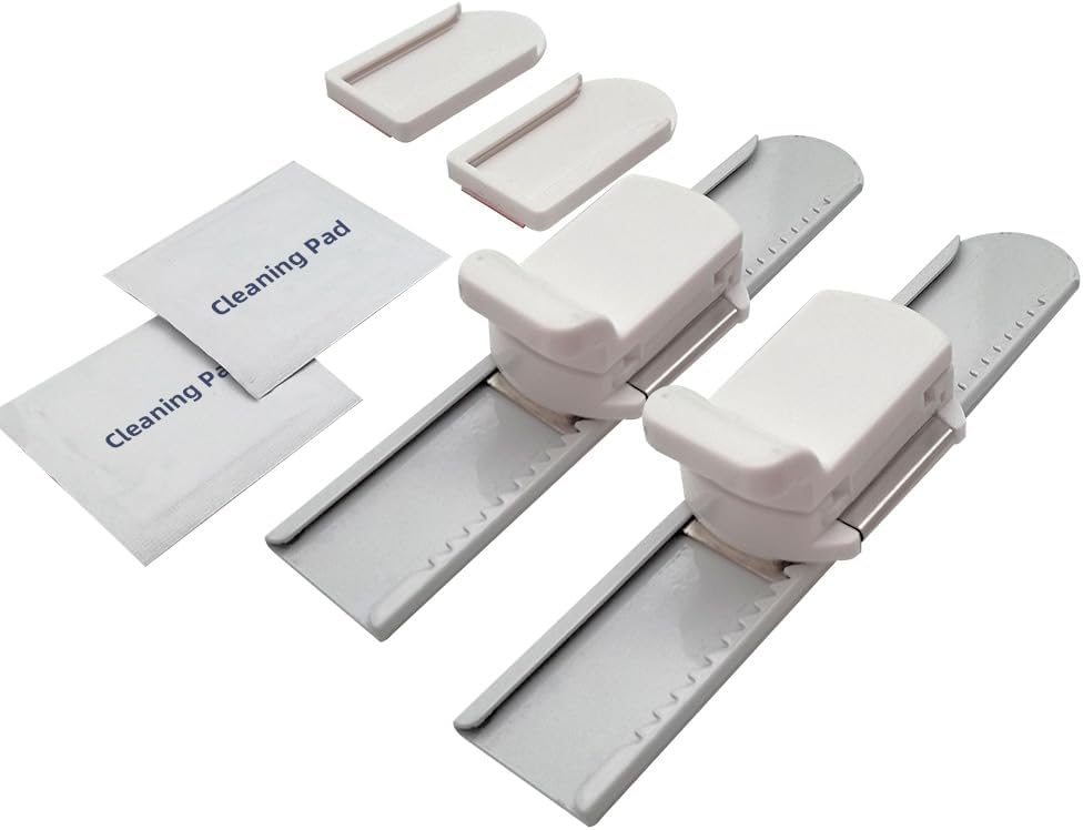 Sliding Window Locks 2 Pack, Child Proof Window Lock & Sliding Glass Door Lock, Adjustable Window Stopper for Up Down & Horizontal Windows, Patio Door Security Lock, No Drill Strong Adhesive