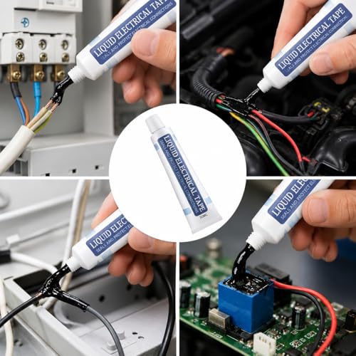 Image of Liquid Electrical Tape 30ml Waterproof Wire Sealant | High Temperature Insulation Coating for Cable Connections and Circuit Repair | Protective Electrical Sealing Paste