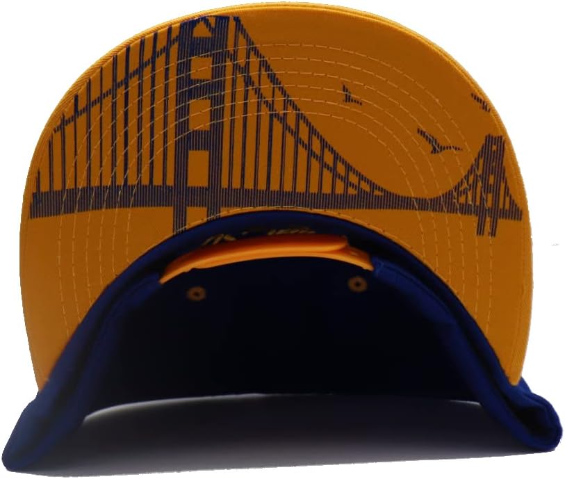 Golden State New Leader Top Level Bridge Wave Blue Gold Era Snapback Hat - Image 7