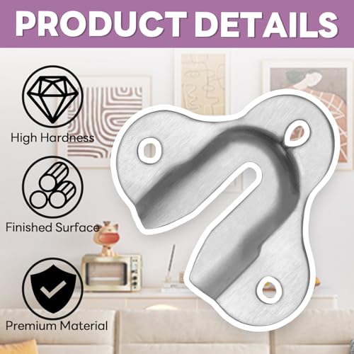 Image of Murtenze 20PCS Brushed Silver Keyhole Hangers Buckle Type Picture Hanger, Single Keyhole Hanging Plate Mirror Picture Frame Hangers Kit for Wall Mounting Coat Rack, Mug, Wooden Board