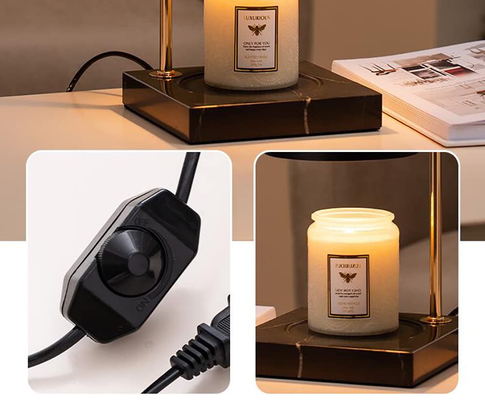 Kreatywna lampa do topienia świec z timerem, ściemniana aromaterapia do topienia świec, drewniana podstawa lampa stołowa do dekoracji wnętrz, czarna
