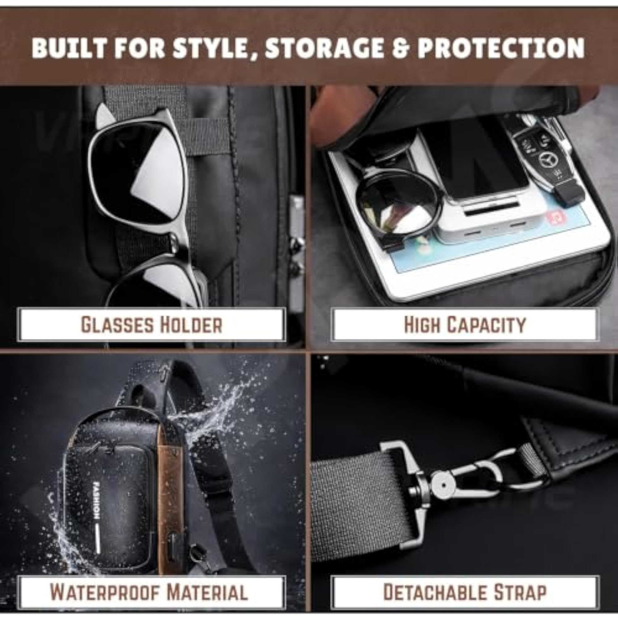 Premium Waterproof Anti-Theft Crossbody Sling Bag