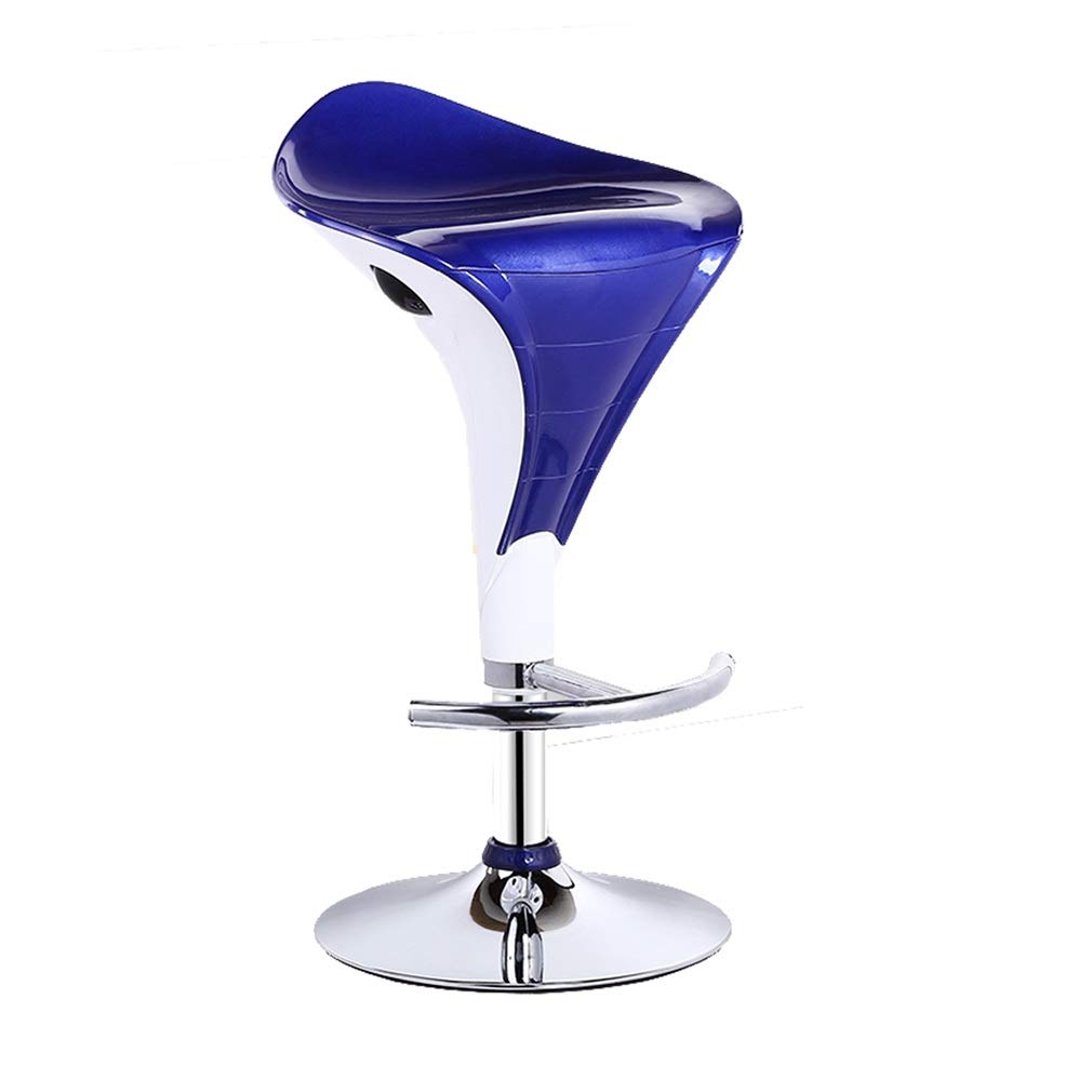 Tabouret de bar pour petit-déjeuner hauteur réglable avec dossier et châssis bleu 38,5 cm