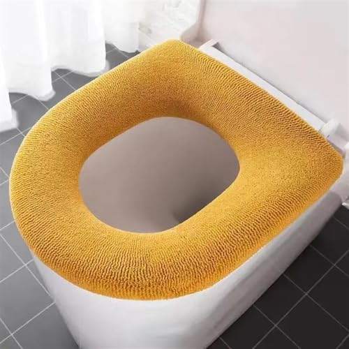 Cojín de asiento de inodoro acolchado evita frío funda de baño rosa suave 5