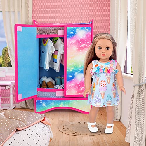 Zita Element 18 Inch Girl Doll Accessories Closet Wardrobe Set - Including 18 Inch Doll Clothes Wardrobe, Hangers And Storage Box For Our My Generation Life Doll Accessories #TOP7