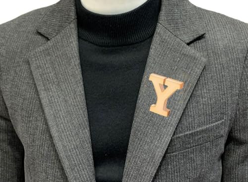 Image of vmcoatdu A-Z Initial Pins 26 Letters Pins 18K Gold Plated and Silver Tone Metal Brooch Breastpin Badge