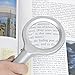 Magnifying Glass with LED Light, Lightweight Handheld Lighted 4X Magnifier (Silver) by Stalwart