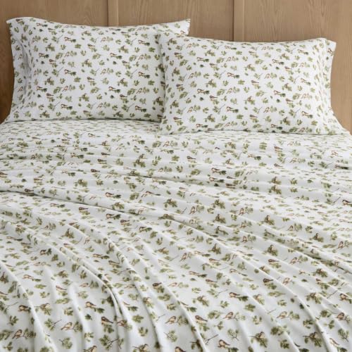 Image of Martha Stewart - Full Cotton Flannel Sheet Set with Pillowcases | Brushed Feel, Breathable Comfort, Deep Pocket Fit, Fully Elasticized Edge, Self-Hem Finish, Machine Washable