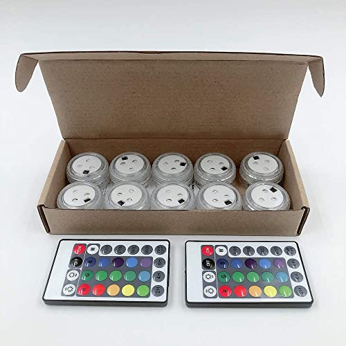 Gouccpu 10 Pack Mini Led Submersible Lights With Dual Remote Control Super Bright 8 Modes Dimmable Waterproof Small Tea Lights Battery Powered For Vase Pool Pond Fountain Underwater Decoration #TOP6