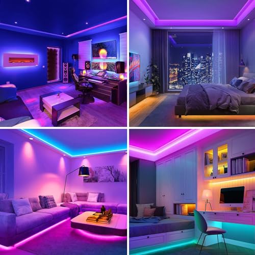 Image of RGBW FCOB COB RGB LED Strip Light Flexible Dimmable LED Strips,16.4FT 3000K Warm White,CRI 90+, 12mm Width 784LEDs /m High Density Uniform Light for TV Bedroom Party Home Decor DC 24V