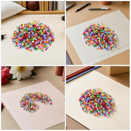 Bolas de pompones para proyectos de arte escolar y diseños creativos tridimensionales 3