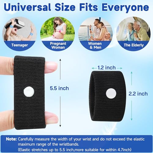 Image of Motion Sickness Bracelets for Adults and Kids Motion Sickness Bands Nausea Relief for Pregnant Women Acupressure Nausea Relief for Car, Sea, Air Sickness