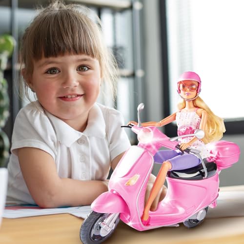 Image of Steffi Love Chic City Scooter| Doll Set for Girls| Complete Realistic Playset with Doll, Vibrant Scooter & Helmet for Imaginative Play| Ideal Gift for Girls of 3+ & Above