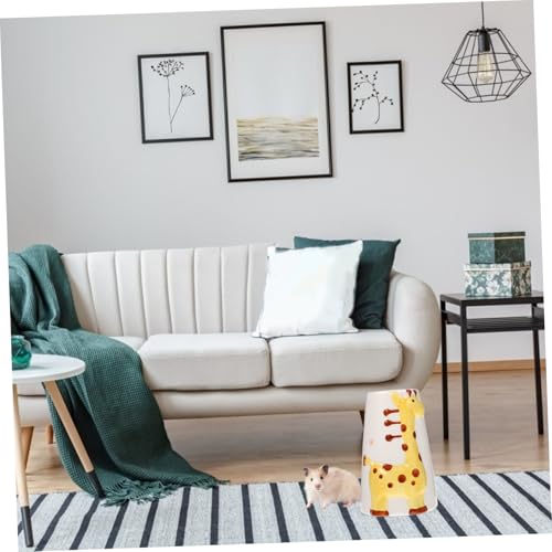 Bebedero para hámster de cerámica Lurrose con base estable color amarillo 8