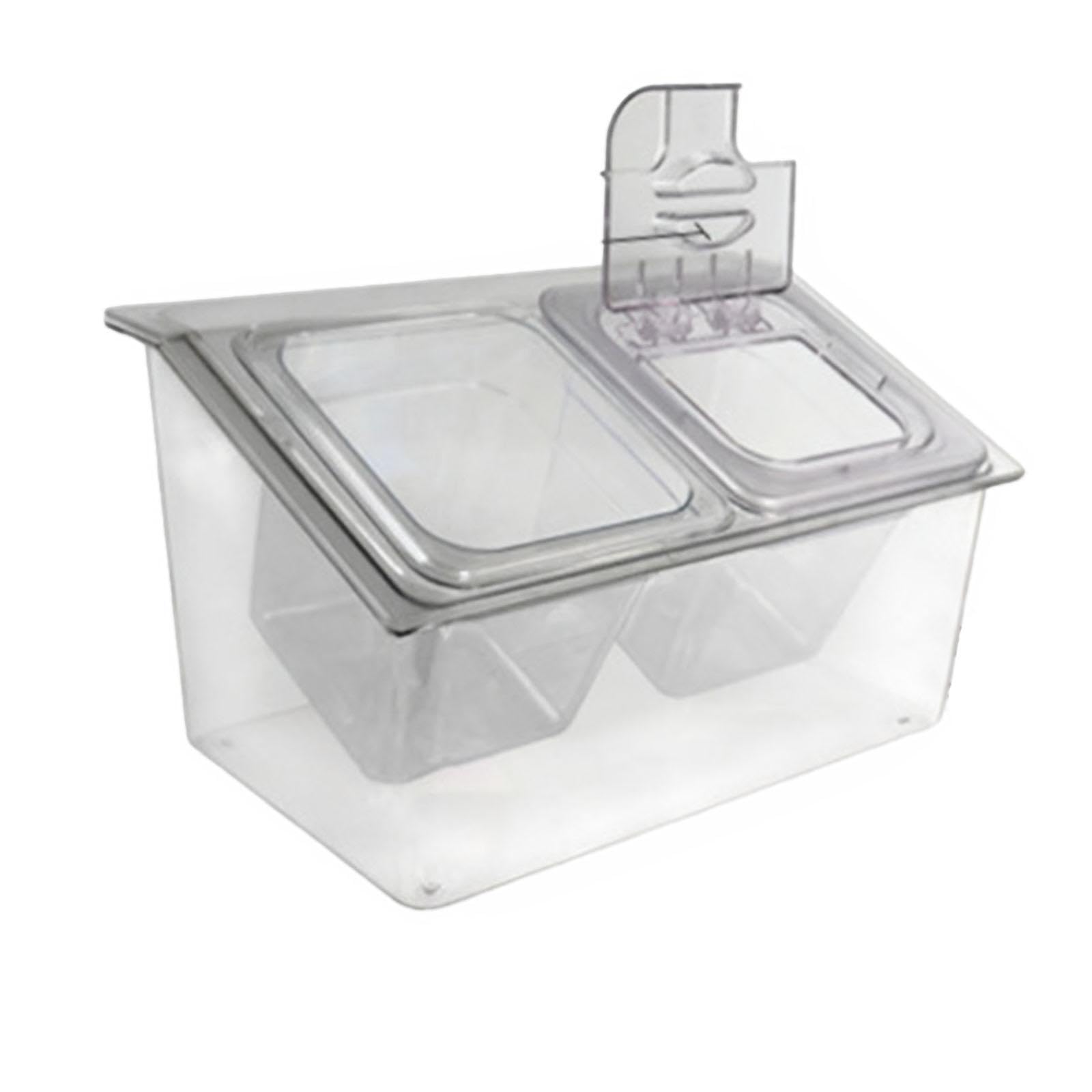 Servidor de condimentos refrigerados de 5 compartimentos 2 ranuras | con control de temperatura que mantiene los alimentos frescos. Servidor de condimentos