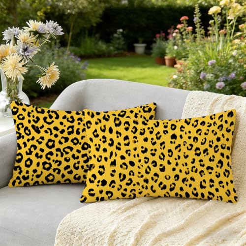 Housse coussin 40x80 coussin extérieur imperméable velours léopard - 5