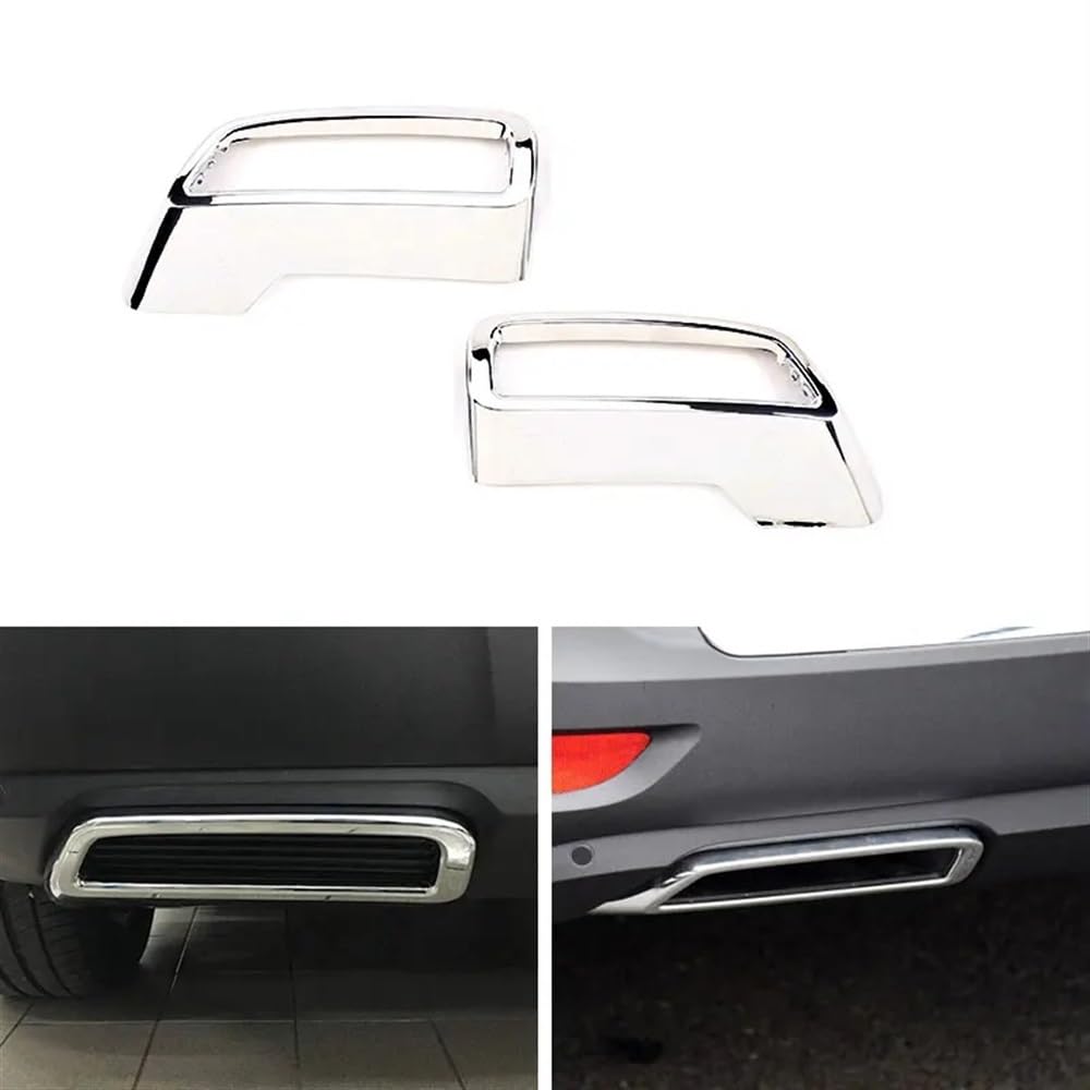 Garnitures D'Échappement ABS Argent Pour Peugeot 3008 4008 5008 2017-2021 - Lot De 2 - Adhésif 3M