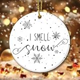 SOLMAYCO I Smell Snow Ornament – Winter Acrylic Christmas Tree Decoration 2025 | Cozy Gift for Girls, Daughter, Snow Lovers | Holiday Keepsake, Snowy Day Decor, Seasonal Collectible