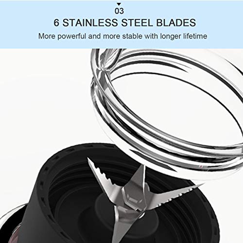 Personal Blender for Shakes and Smoothies, ECX Portable Blender with 6 Sharp Blades, Smoothie Blender with 20.3 oz Tritan BPA-Free Travel Cup and Lid