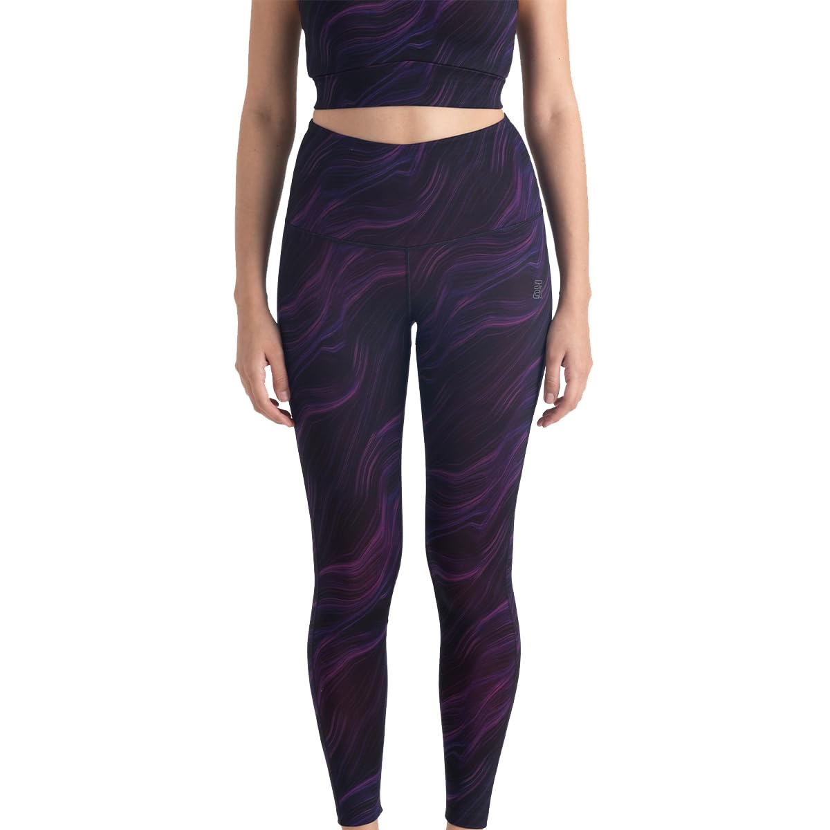 7/8 Leggings for Women | High Rise Leggings for Gym | Sweat Wicking Fabric | Squat Proof Workout Leggings | Stretchable Spandex Leggings | No Camel Toe | Waves Design-image-11