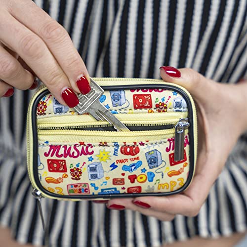 Image of Made Easy Kit Pill Case - Weekly Medicine Organizer with Removable Seven-Day Vitamin & Supplement Box - Premium Neoprene for Travel Purse Accessory (Yellow Music Lover)
