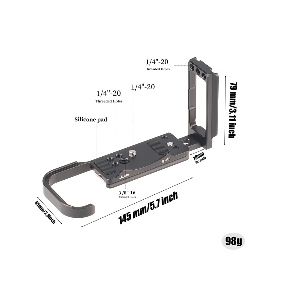 Hersmay EOS R10 L Bracket Plaat Arca-Swiss Snelwisselplaat L Hoek voor Canon EOS R10 voor DJI Ronin RS2 RSC2 RS3 RS3PRO RS3mini plaat Gimbal Stabilizer Accessoires