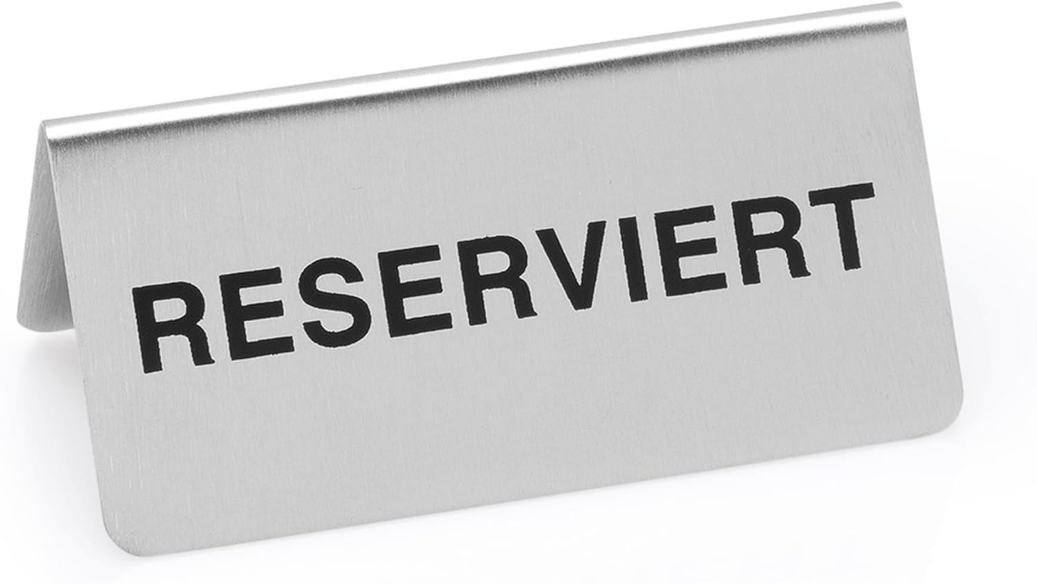 24-er Reserviert Schilder Gastronomie – Edelstahl rostfrei – kratzfeste Oberfläche – lange Lebensdauer – klassisches Design - Tischaufsteller für Restaurant, Hotel oder Events – 10x5cm