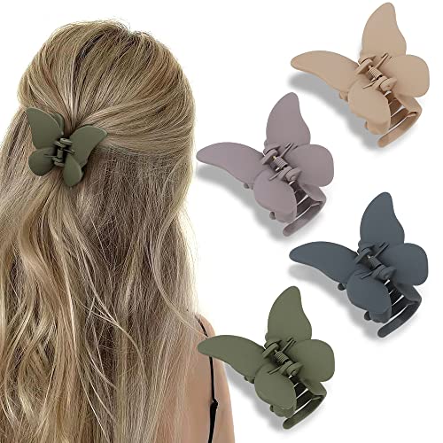 ATODEN 4-Piece Matte Claw Clips Set (Neutral Tones)