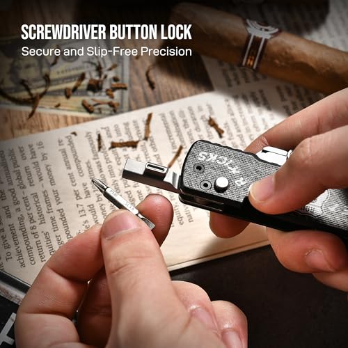 Image of OKNIFE U1 Pro Multitool Folding Utility Knife with Folding Screwdriver, Quick Change Blade, Rail Lock & Pocket Clip for Men Women (Route 66 (Black))