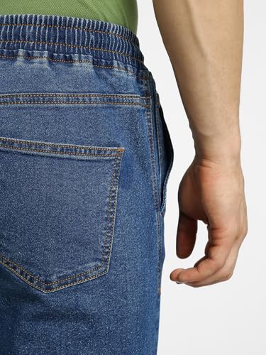 Image of Urbano Fashion Men's Regular Fit Mid Rise Washed Jogger Jeans Stretchable