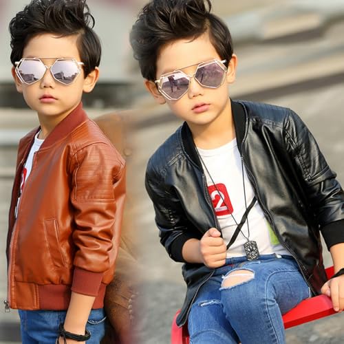 Boys Leather Jackets For Toddler Kids Faux Motorcycle PU Leather Coats2