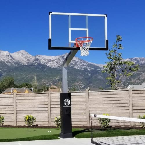 Dominator Premium Inground Adjustable Basketball Hoop - 72" Backboard W/ 4' Overhang - Nba/Ncaa Regulation Adjustable Basketball Goal - Adjusts From 7' - 10', Made Of Heavy Duty Rust Proof Aluminum #TOP6