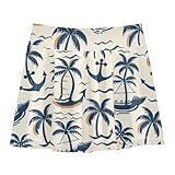 OWFKAY Faldas deportivas para niñas, diseño de coco, lanza y olas, para tenis, golf y pantalones cortos, Multicolor, 9-10 años