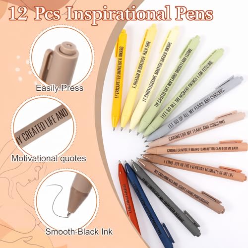 Image of Mooliwe 24 Pcs Positive Affirmation Gift Set Gratitude Notebooks with Pens Small Bags Motivational Encouragement Notepads Daily Affirmations Journal for Women Stress Relief Self Care (New Mom)