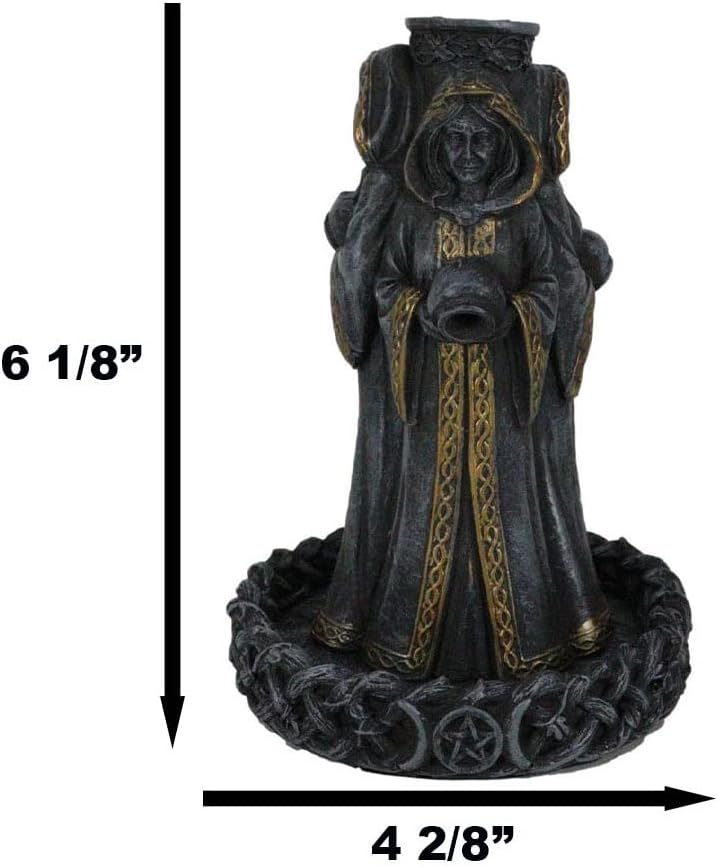 Miniatura 2 de Ebros Gift Wicca Triple Diosa Doncella Esperando Madre y Crone Pagana Decoración Cono de Incienso Escultura Ciclo Feminista de Luna Sagrada Ciclos