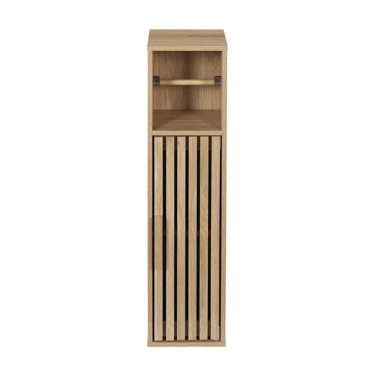 Meuble dérouleur papier toilettes 1 Portes Effet Bois avec Tasseaux - PAJAN