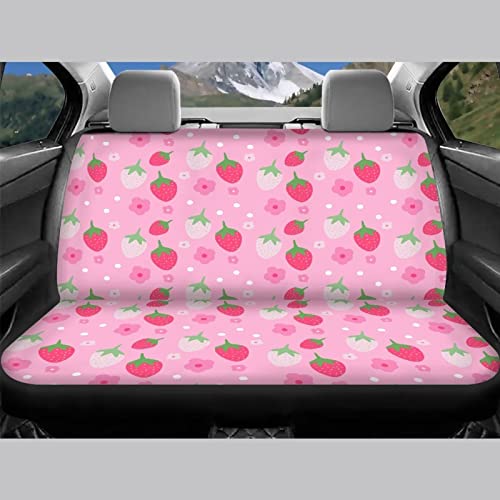 Image of Modysero Strawberry Design Pink Seat Cover for Car Custom Comfortable Fitted Car Seat Cover Easy Install Decor Accessories for Women Universal Automotive Seat Cover Fit Most Cars