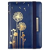 Coco Rossi Women's Fashion Dandelion Passport Wallet, Blue, RFID Blocking, 7 Compartments, Faux Leather
