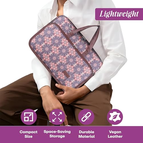 Image of Protecta Stride Floral Printed Laptop Messenger Bag for Men and Women for Office 16 inch Use Macbook Office Briefcase Bag Print Padded Sleeve Straps Durable Design Lightweight 18L Vintage Print