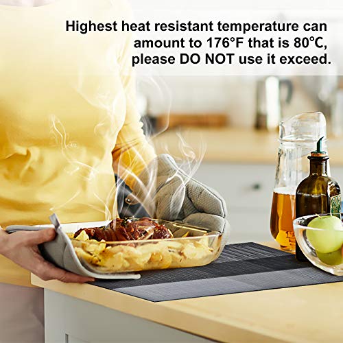 Aofmee Placemats, Placemats Set Of 6, Heat Resistant Place Mats, Washable Pvc Table Mats, Woven Vinyl Plastic Placemats For Dining Table, Non-Slip Stain Resistant Kitchen Table Placemats Easy To Clean #TOP2