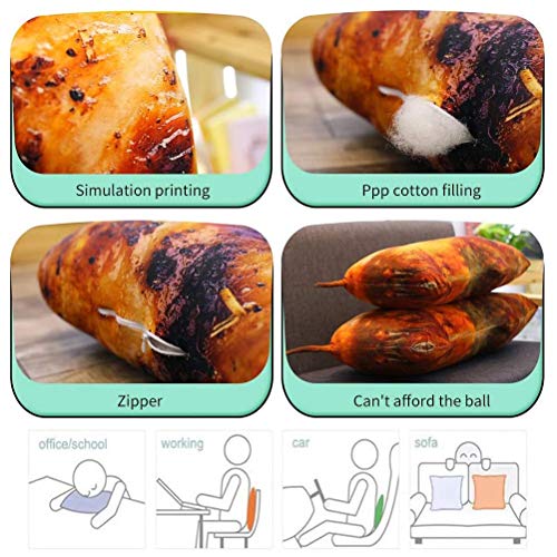 KIMISS 3D Hühnerbein Kissen Plüschtier, 20cm Simulation Lebensmittel Hühnerbein Plüschtier Chicken Wing Drumstick Fried Kissen Kissen Weicher Überwurf Kissen Home Decor (Wie Gezeigt)