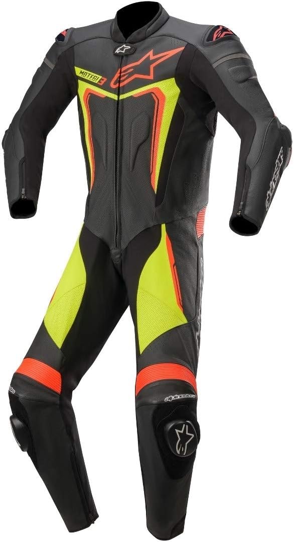 AlpinestarsMotegi V3 1-Piece Motorcycle Leather Suit Black / Yellow 58